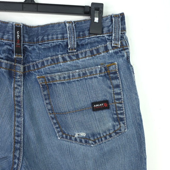 Ariat FR Jeans Men's 34x34 Fit (33X31) M4  Low Rise Boot Cut Blue Fire Resistant - Picture 11 of 16